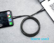 2.4A FCC Nylon Braided USB Charging Cable MFI PD 15W