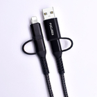 OD3.5mm Tangle Free USB Lightning Cable Type C Micro Cable PD 60W