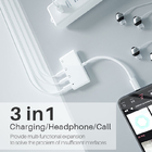 4 In 1 3A Iphone Charge And Headphone Splitter with Dual 3.5mm Jack