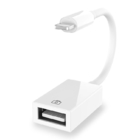 White OEM USB OTG Cable Adapter ROHS USB To Lightning OTG Cable