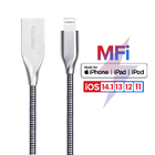 3FT 6FT 10FT MFI Lightning Cable All Metal Fast Charging Compatible Apple