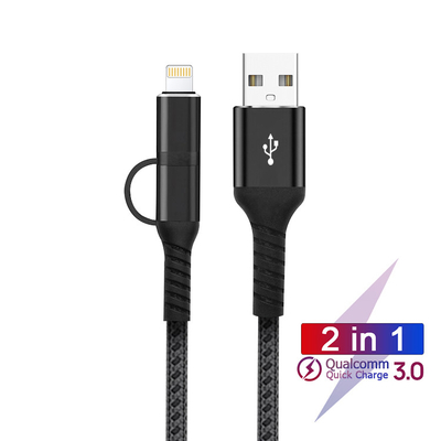 PD 18W Fast Charger Lightning Cable 2 In 1 USB Data Transmission