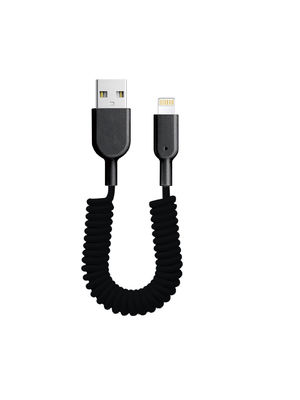 Spring Coiled USB Cable Retractable Fast Charging Data Cord For Mobile Phone Tablet Car Use