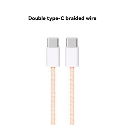 Pink Braided USB-C to USB-C Cable PD Fast Charge High Speed Data Sync