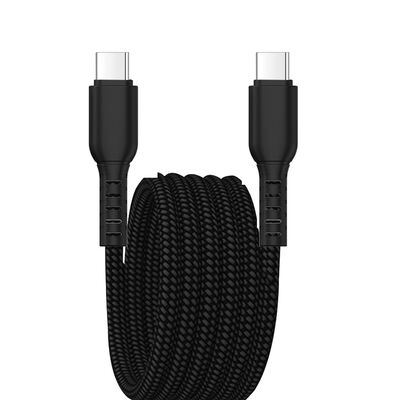 White Braided USB C to USB C Fast Charging Cable PD 100W Data Cord