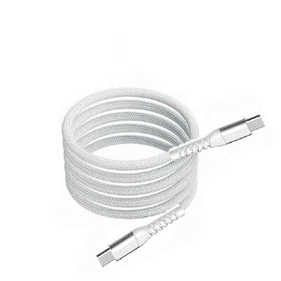 White Braided USB C to USB C Fast Charging Cable PD 100W Data Cord