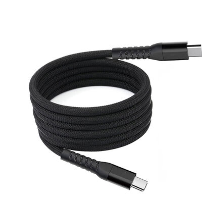 White Braided USB C to USB C Fast Charging Cable PD 100W Data Cord
