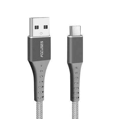 Focuses USB A To Type C Braided Fast Charging Cable Durable Nylon Cord For Iphone 15 Samsung Galaxy Android Devices