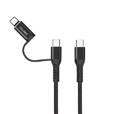 Focuses 2 In 1 USB C To USB C Cable With Lightning Adapter Fast Charging Sync Cord For Iphone Android