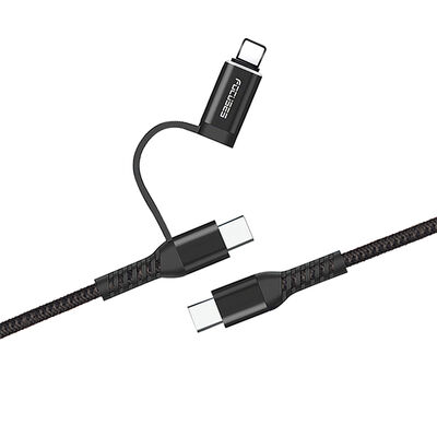 Focuses 2 In 1 USB C To USB C Cable With Lightning Adapter Fast Charging Sync Cord For Iphone Android