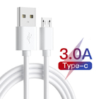 PVC USB Type C Charging Cable 1m 3A Type C Data Transfer Cable