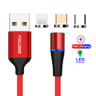 Nylon Braided 3 In 1 Magnetic USB Charging Cable 3.0 A Micro Type C Cable