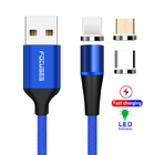 Nylon Braided 3 In 1 Magnetic USB Charging Cable 3.0 A Micro Type C Cable