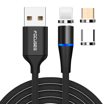 3 In 1 OD 3.5mm Magnetic Micro USB Cable For Data Transmission