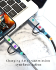 3A 60W Multifunctional USB Cable Nylon Braided 4 In 1 USB Charging Cable