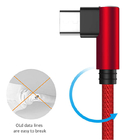 Data Transmission 2M Right Angle USB C Charging Cable ISO9001