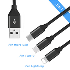 Durable 3 In 1 Multifunctional USB Cable OD 3.5mm