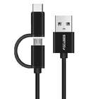 Nylon Braided 2 In 1 Charging Cable 3m OEM Type C USB 2.0 Cable