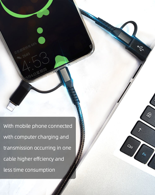 Tangle Free 1M Fast Charging Data Cable 4 In 1 USB Cable