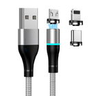 Nylon Braided 5A Magnetic 3 In 1 USB Charging Cable 45g