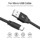 Durable 3A Nylon Braided Micro USB Cable For Android Phone