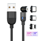 540 Rotation 3A Magnetic USB Charging Cable 3 In 1 Magnetic Data Cable