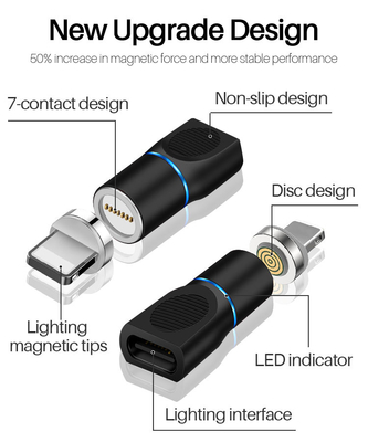 2.4A Magnetic OTG Cable Data Sync Transfer Durable 3 In 1 OTG Adapter