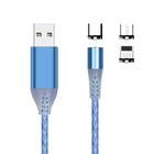 Focuses RoHs LED Magnetic 3 In 1 USB Charging Cable 360 Rotation