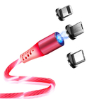 Focuses RoHs LED Magnetic 3 In 1 USB Charging Cable 360 Rotation