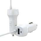 OEM 5V 3.4A Mobile Phone Car Charger With Spring Coiled Cable