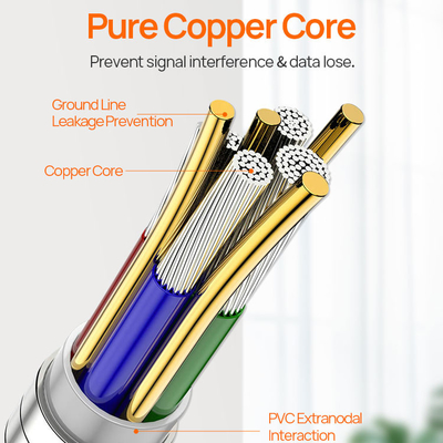 2.4A 3A USB Lightning Charging Cable SGS MFi FCC RoHs Certified