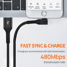 PD 18W MFi Right Angle Lightning Cable Braided IPhone Charger Cord L Shape