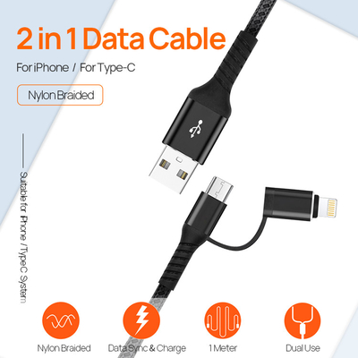 PD 18W Fast Charger Lightning Cable 2 In 1 USB Data Transmission
