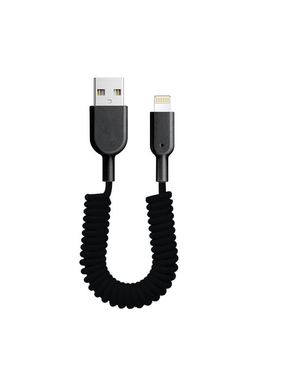 Spring Coiled USB Cable Retractable Fast Charging Data Cord For Mobile Phone Tablet Car Use