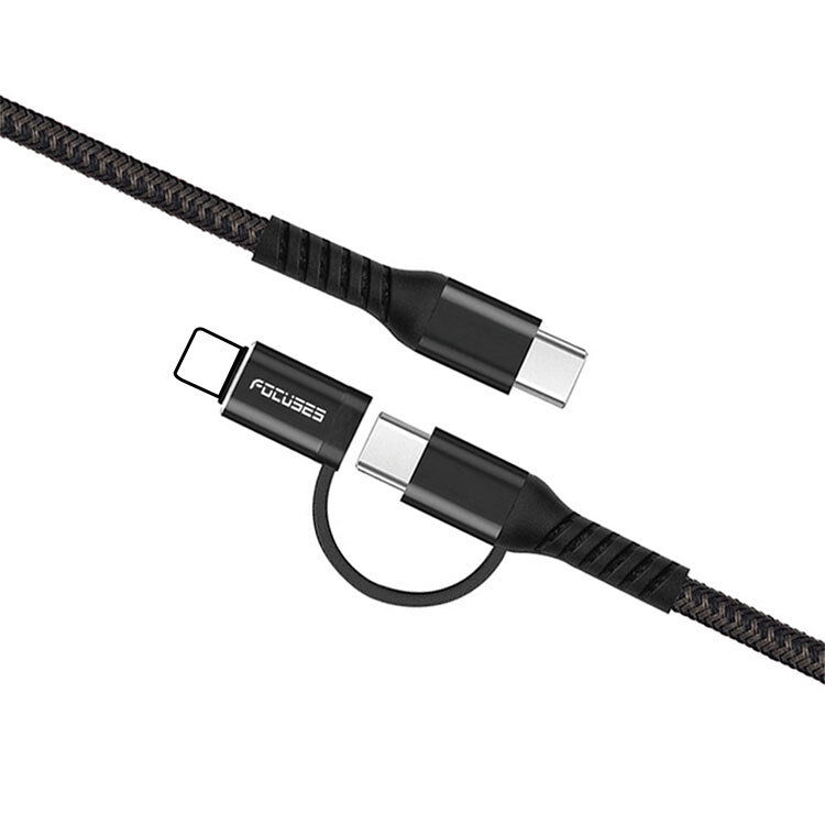 Focuses 2 In 1 USB C To USB C Cable With Lightning Adapter Fast Charging Sync Cord For Iphone Android