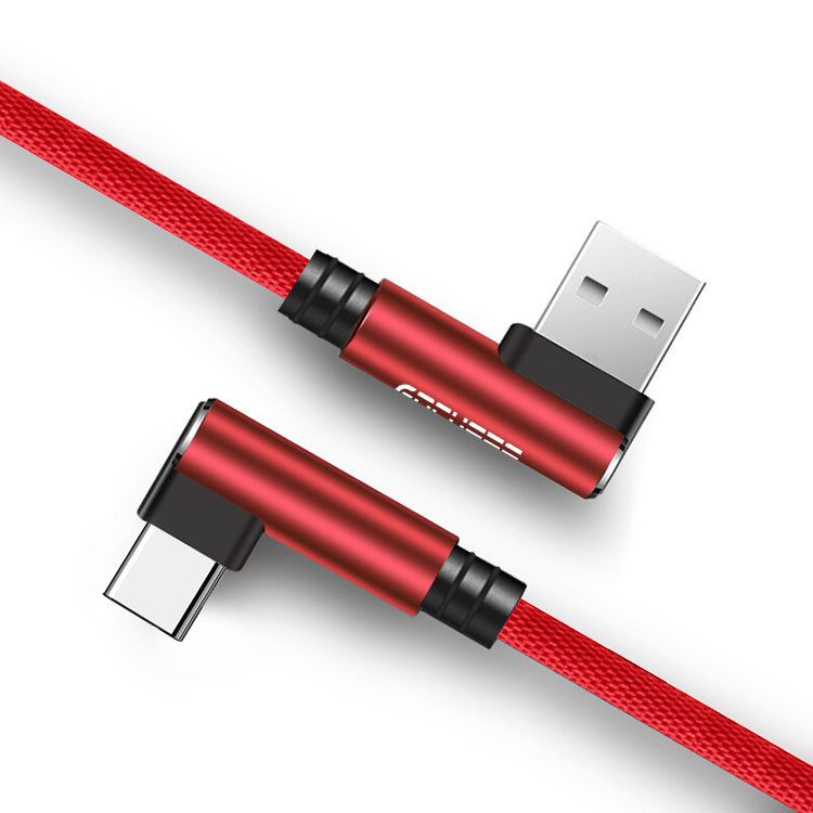 FOCUSES Curve Port USB 2.0 Type C Cable Right Angled USB C Cable