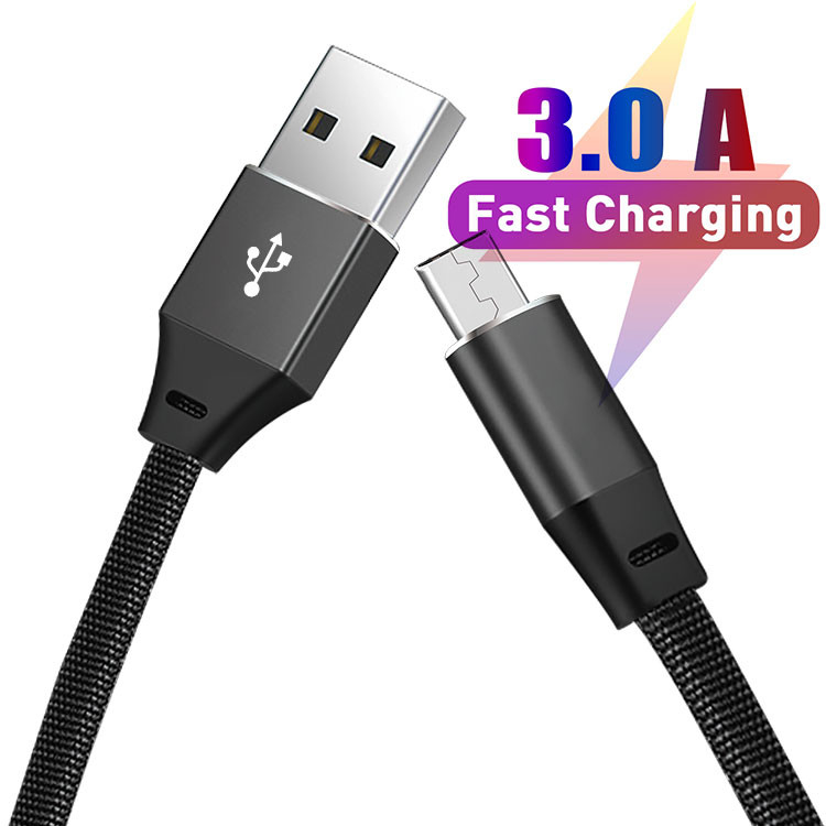 Flat Braided USB 2.0 Type C Cable OEM 3A Fast Charging Cable