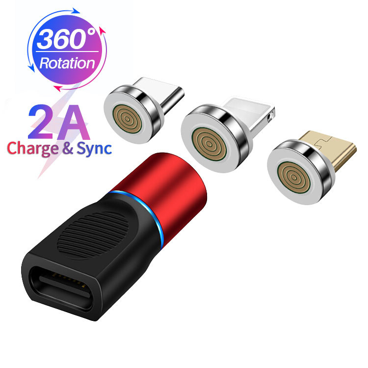 2.4A Magnetic OTG Cable Data Sync Transfer Durable 3 In 1 OTG Adapter
