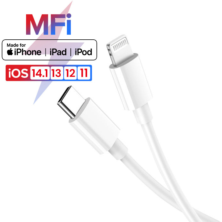 MFI Certified 18W USB Lightning Charging Cable Iphone USB C Lightning Cable