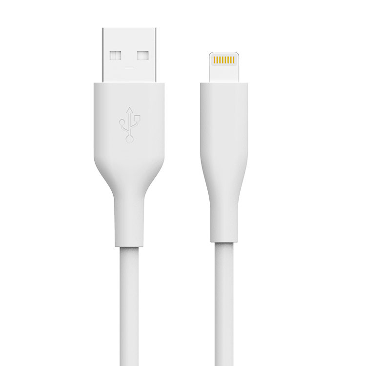 Durable PVC Fiber ROHS USB Lightning Charging Cable Explosion Proof