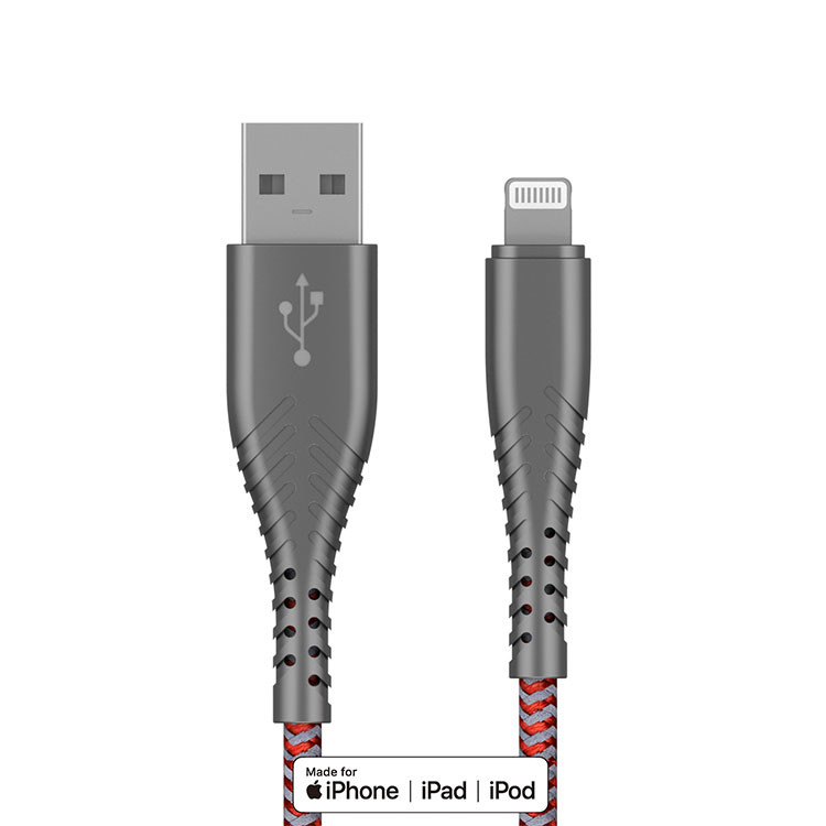 MFI Certified Nylon Braided USB Charging Cable Customized Logo For Iphone Apple