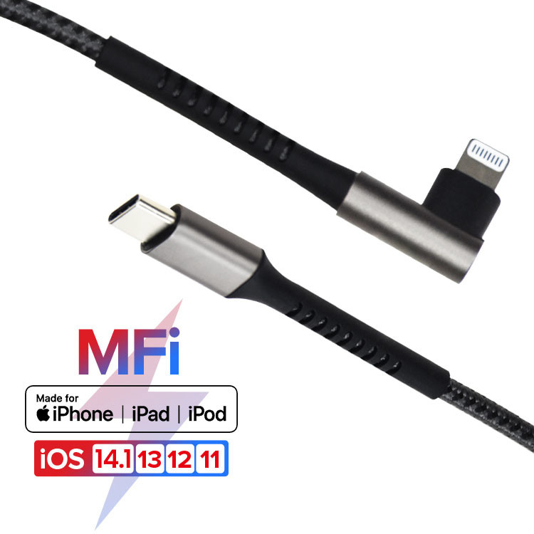 C94 90 Degree USB Lightning Charging Cable IPhone 12 Mini Pro Max 11